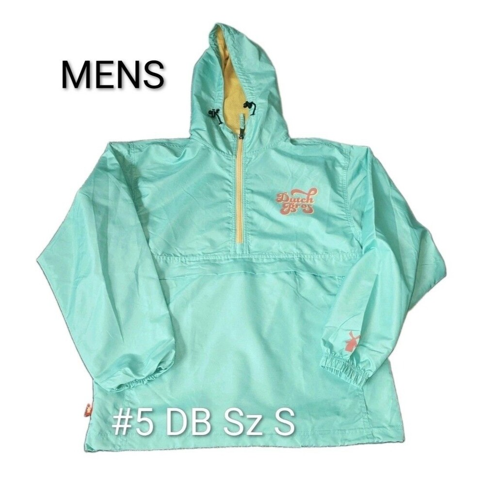 #5 Dutch Brothers Coffee SM Mint ½ Zip Logo Pullover Hoodie Windbreaker Jacket